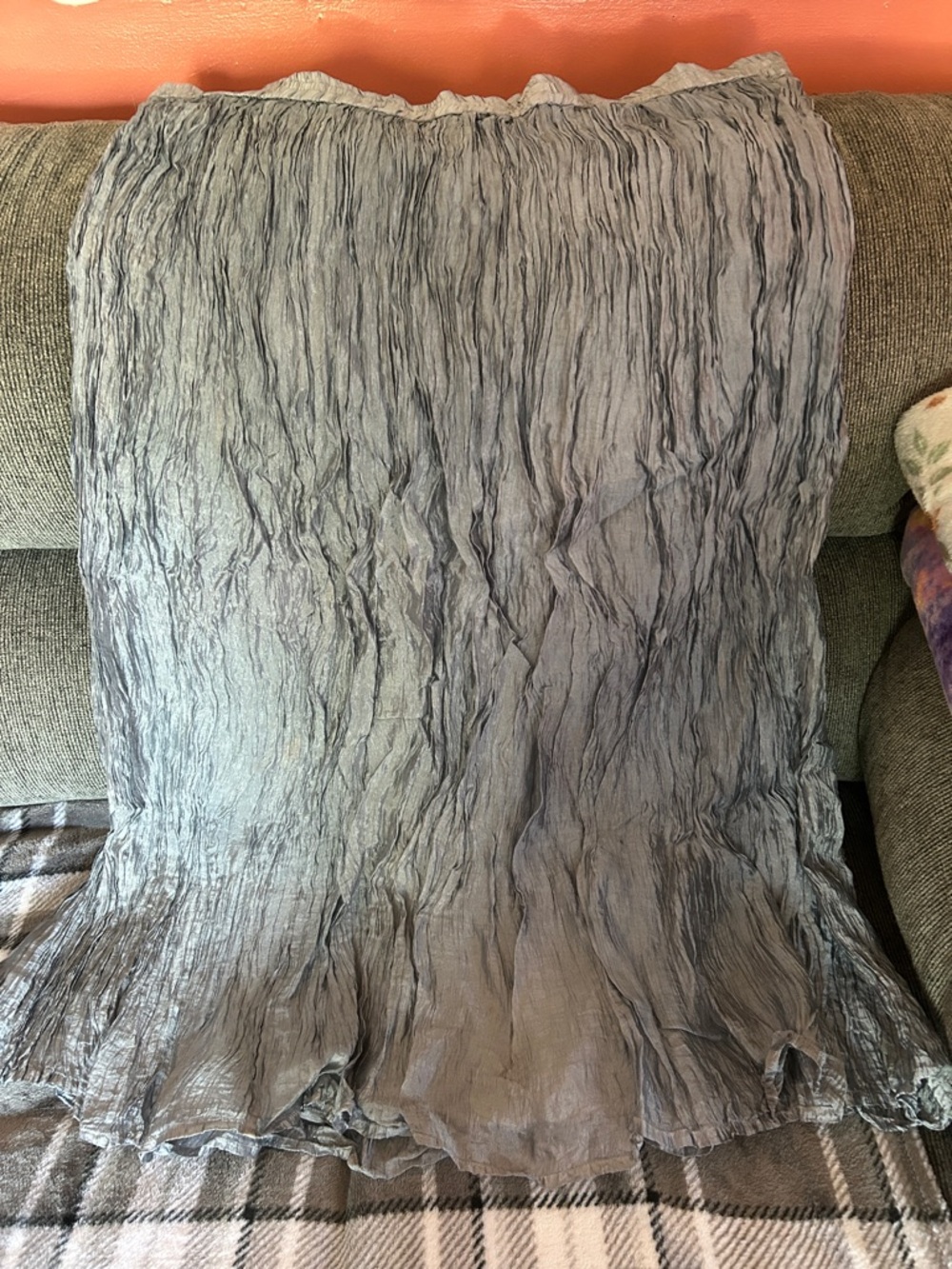 K Jordan Crinkled Skirt in Light Gray